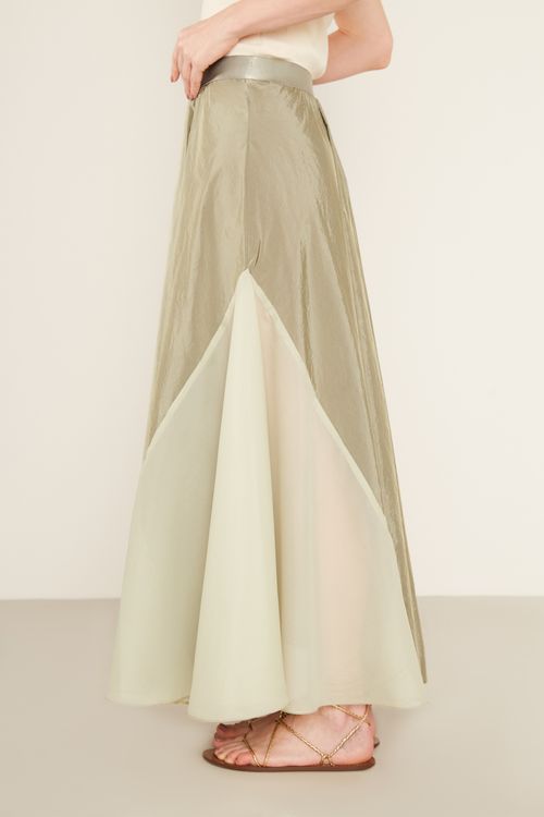 Saia Organza Plissada - Acqua