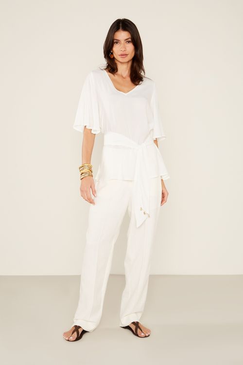 Bata Casual Decote v - Off White