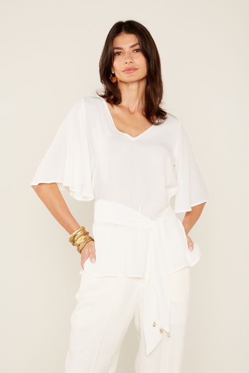 Bata Casual Decote v - Off White