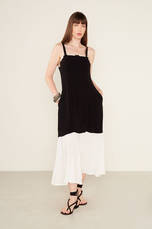 Vestido Casual Aviamentos - Preto