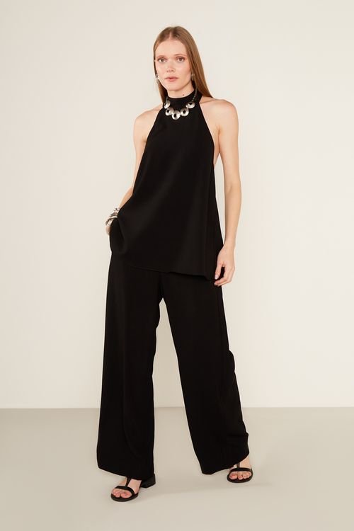 Calça Alfaiataria Crepe - Preto