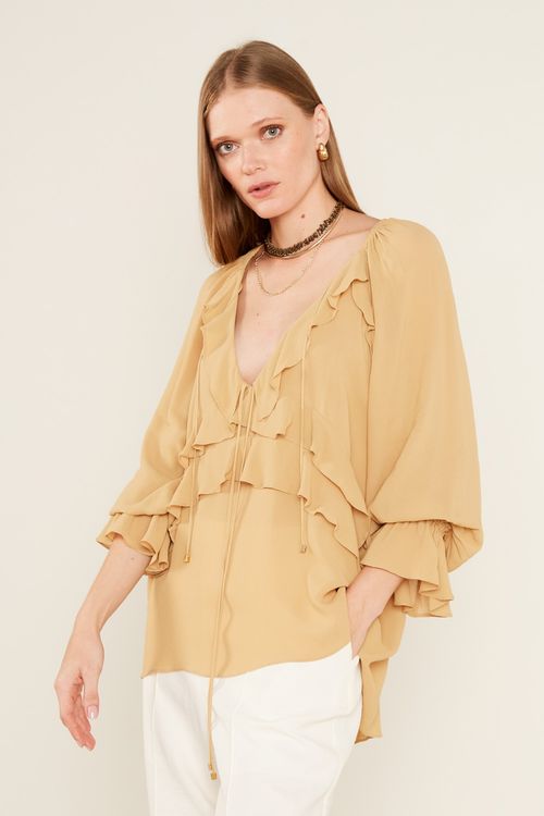 Blusa Babados - Bege Areia