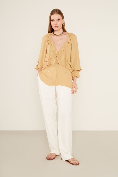 Blusa Babados - Bege Areia