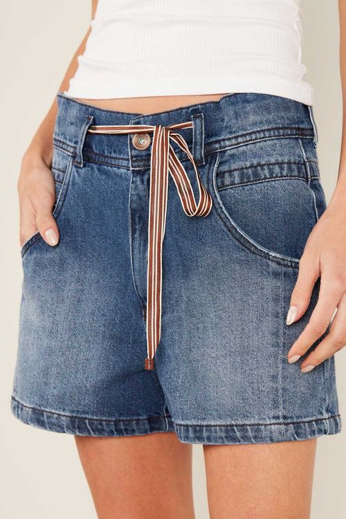 Short Jeans Cadarço - Jeans