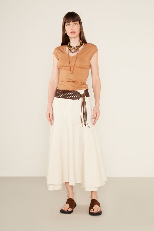 Saia Sarja Pala Godê - Cru