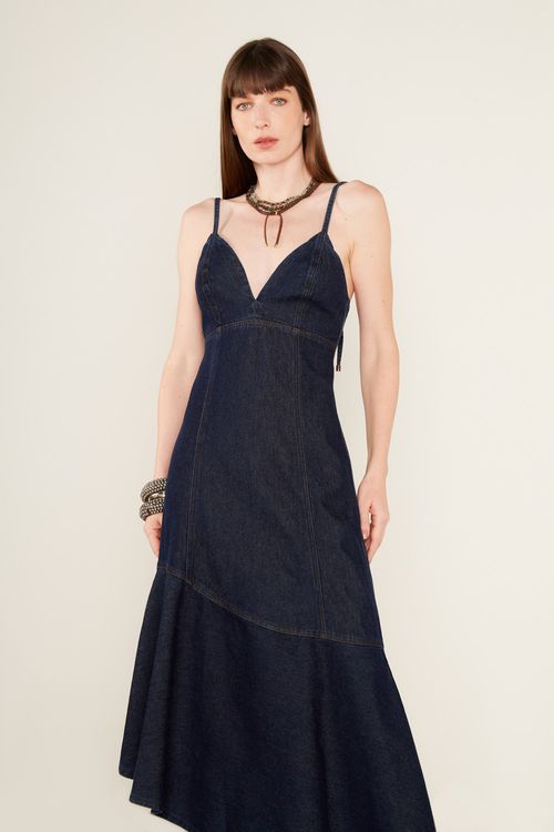Vestido Jeans Assimétrico - Jeans