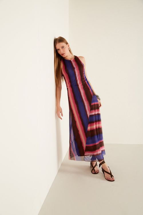 Vestido Tule Estampa Diniz Full - Est Diniz