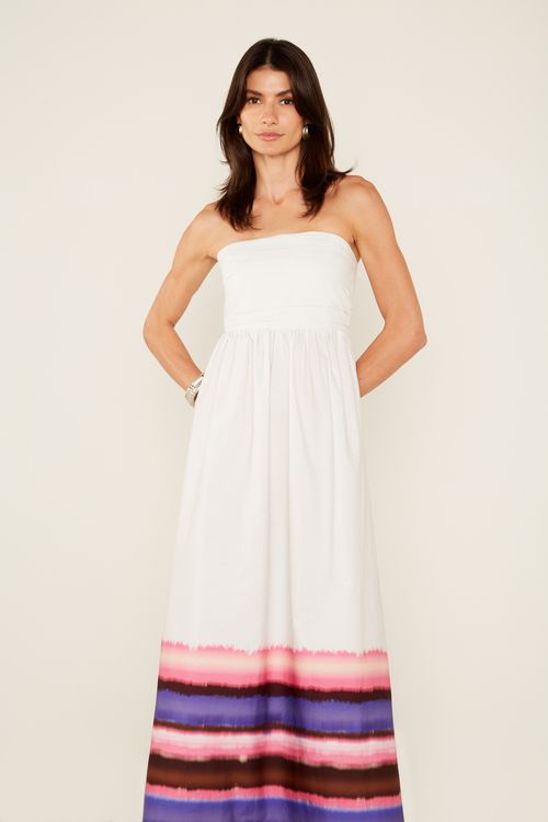 Vestido Sem Alça Estampa Diniz - Est Diniz