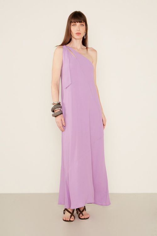 Vestido Casual Detalhe Alça - Lilas Iris