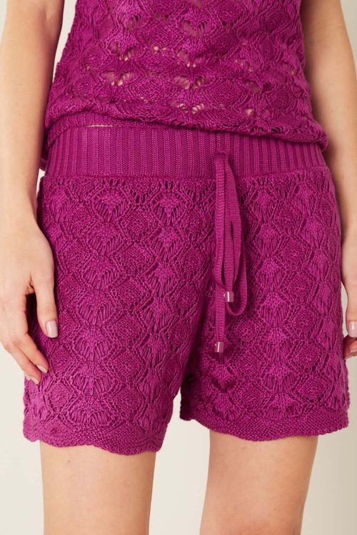 Short Tricot Texturas - Violeta Escuro