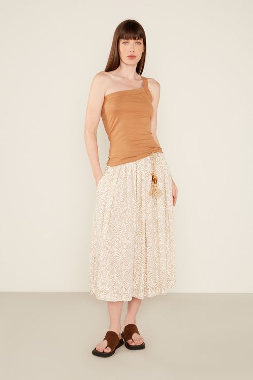 Blusa Malha Ombro Só - Marrom Capuccino