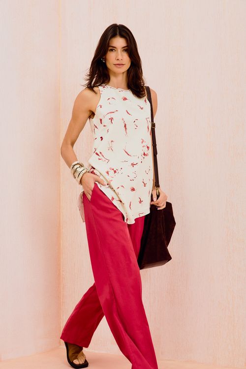 Blusa Assimétrica Estampa Sandra - Est Sandra