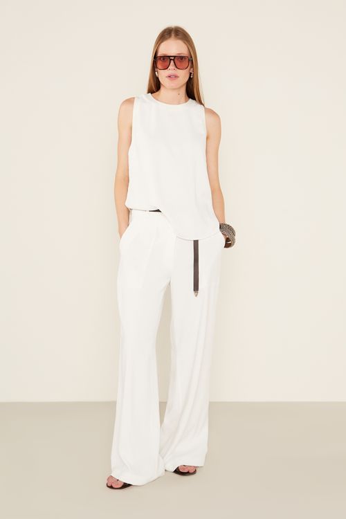 Regata Casual Com Retilínea - Off White