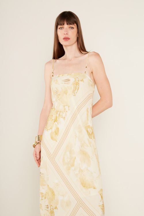 Vestido Longo Estampa Fabi Off - Est Fabi