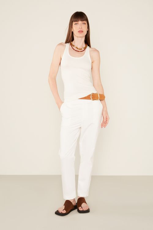 Regata Malha Canelada - Off White