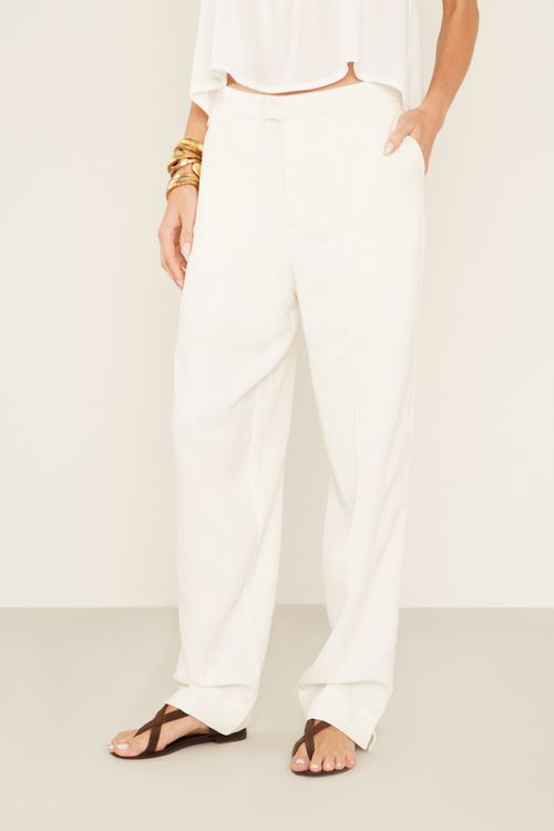 Calça Alfaiataria Básica - Off White