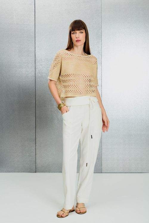 Blusa Tricot Mescla Rayon - Ouro