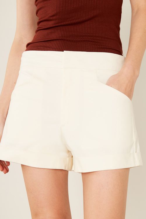 Short Sarja Alfaiataria - Off White