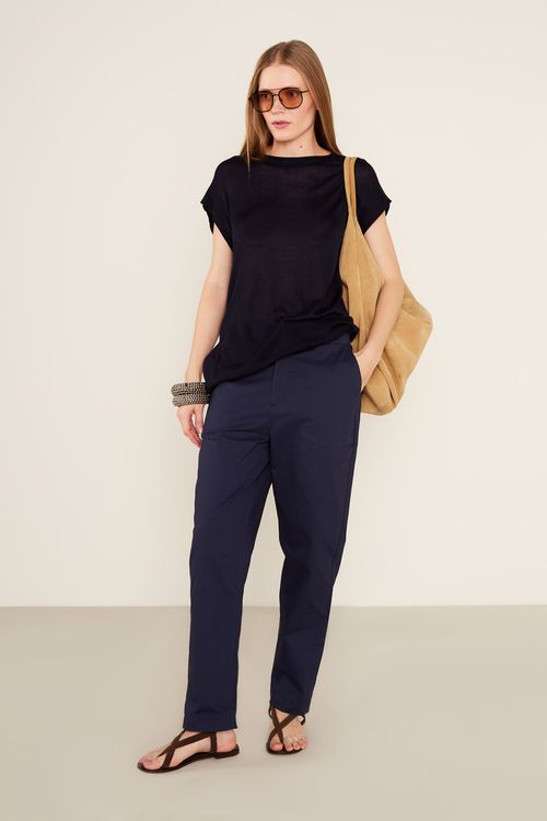 T-Shirt Tricot Basic - Azul Marinho