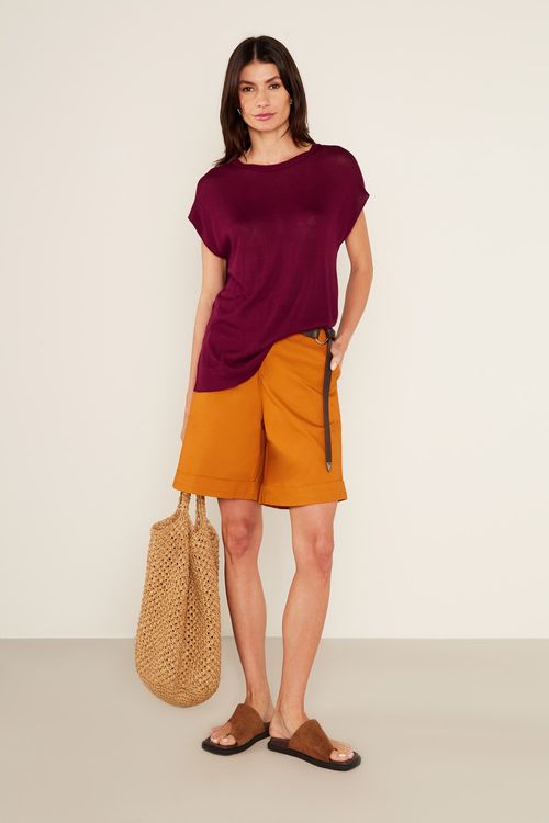 T-Shirt Tricot Basic - Vermelho Cherry