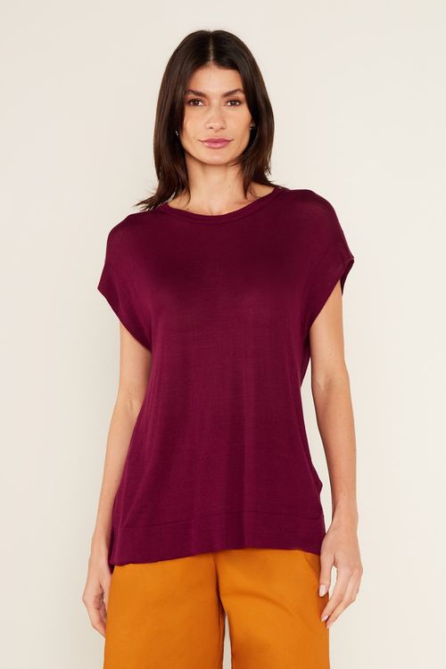 T-Shirt Tricot Basic - Vermelho Cherry