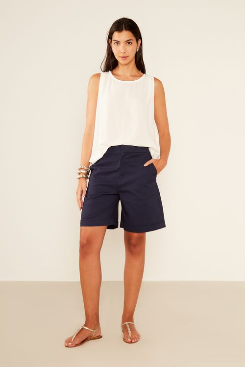 Bermuda Sarja Barra Inglesa - Azul Oceano