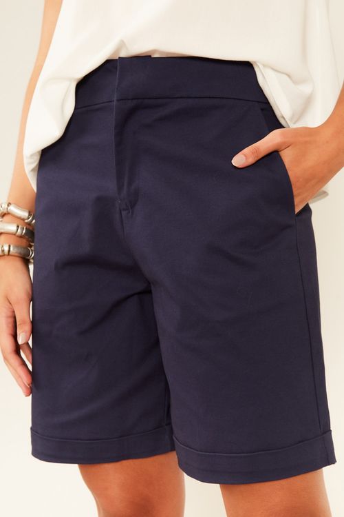 Bermuda Sarja Barra Inglesa - Azul Oceano