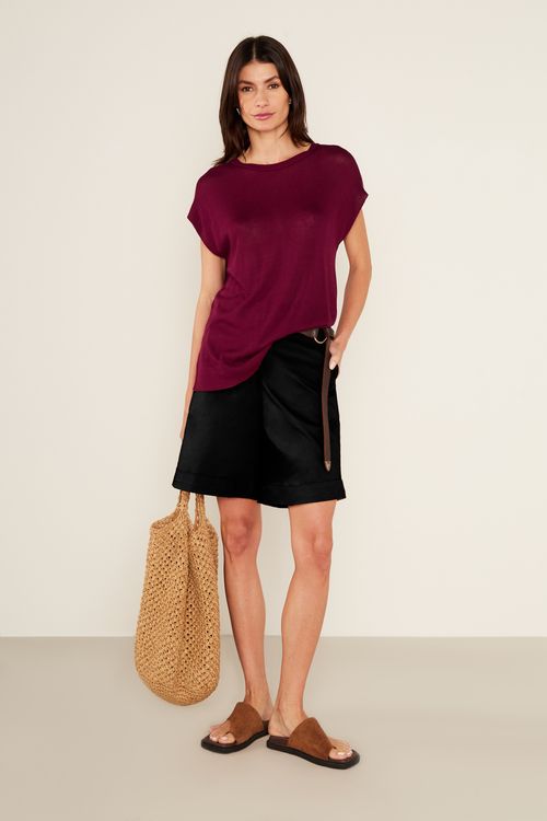 Bermuda Sarja Ilhós - Preto