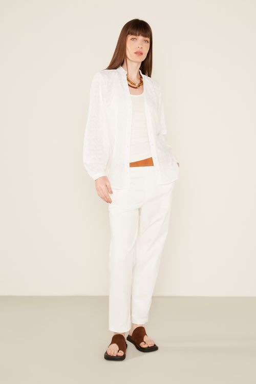 Camisa Bordado Mumbai - Off White