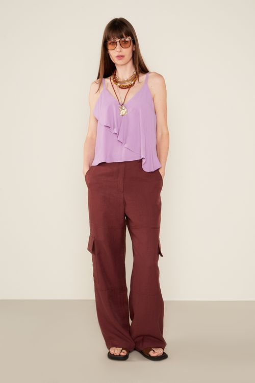 Blusa Casual Assimétrica - Lilas Iris