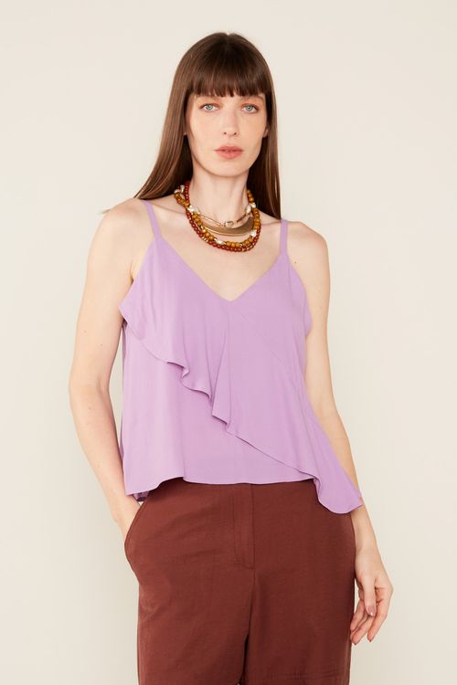 Blusa Casual Assimétrica - Lilas Iris