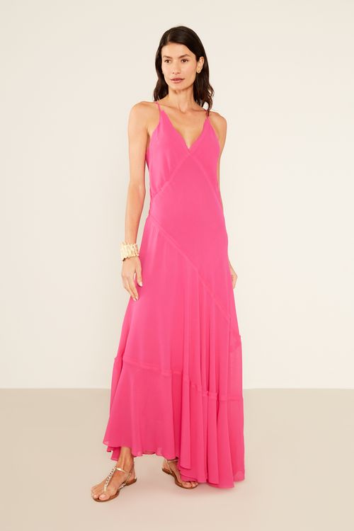 Vestido Midi Camadas - Rosa Radiante