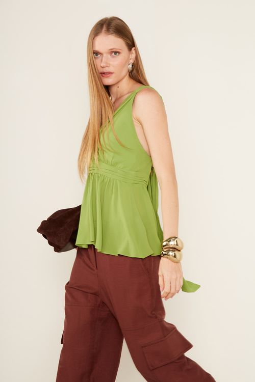 Blusa Decote - Verde Menta