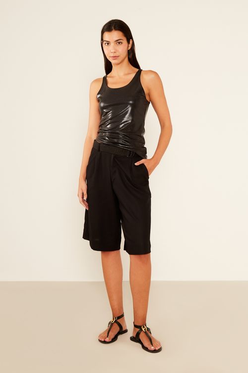 Regata Malha Resinada - Preto