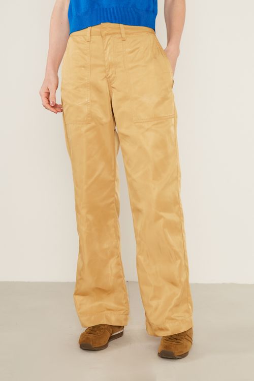 Calça Sarja Bolso Aplicado - Bege Ambar