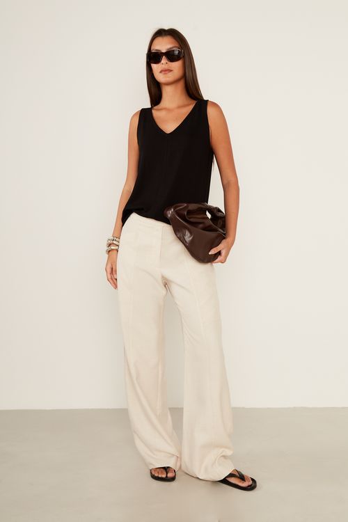 Blusa Decote v Recorte - Preto