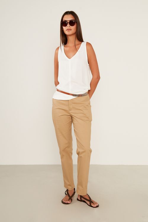 Blusa Decote v Recorte - Off White
