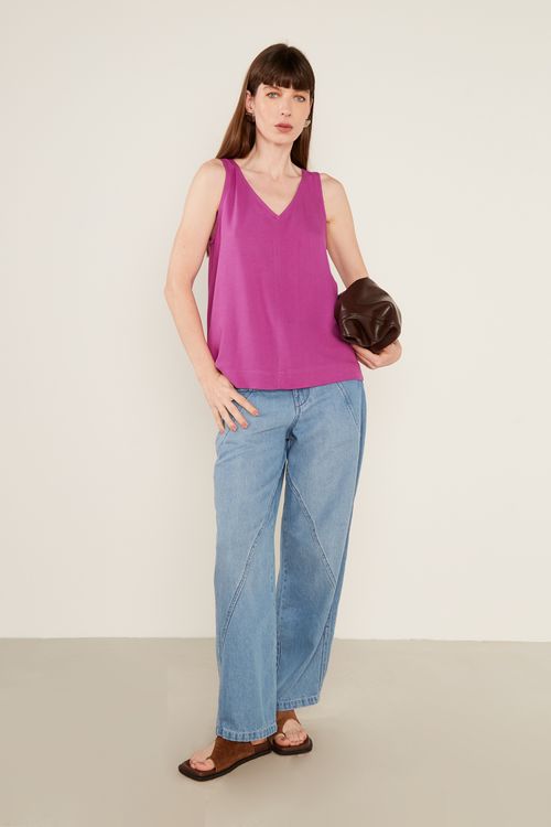 Blusa Decote v Recorte - Purpura Escura