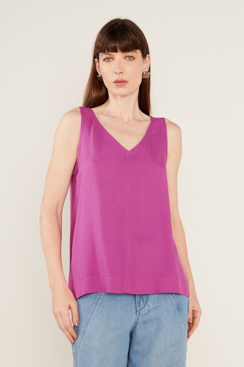 Blusa Decote v Recorte - Purpura Escura