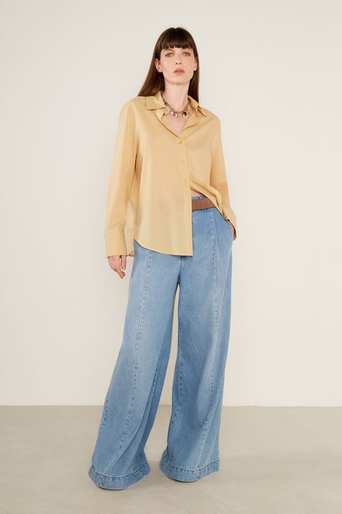 Camisa Algodão Botões - Creme
