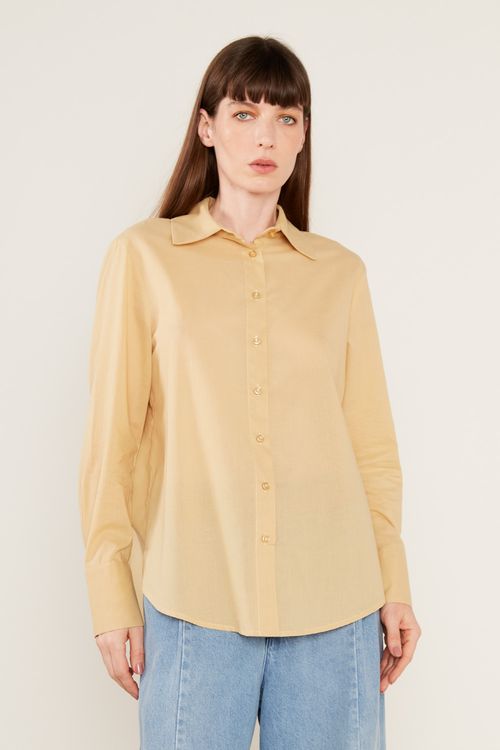 Camisa Algodão Botões - Creme