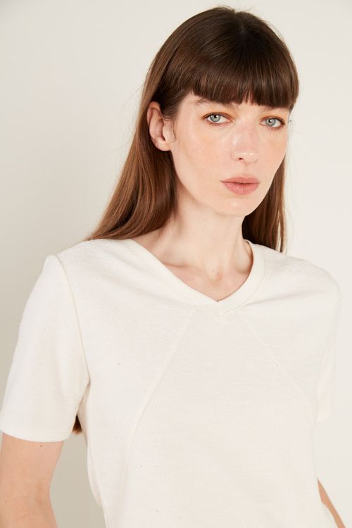 T-Shirt Malha Texturizada - Off White