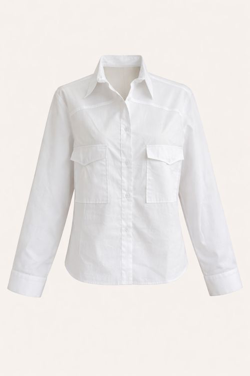 Camisa Tricoline - Branco