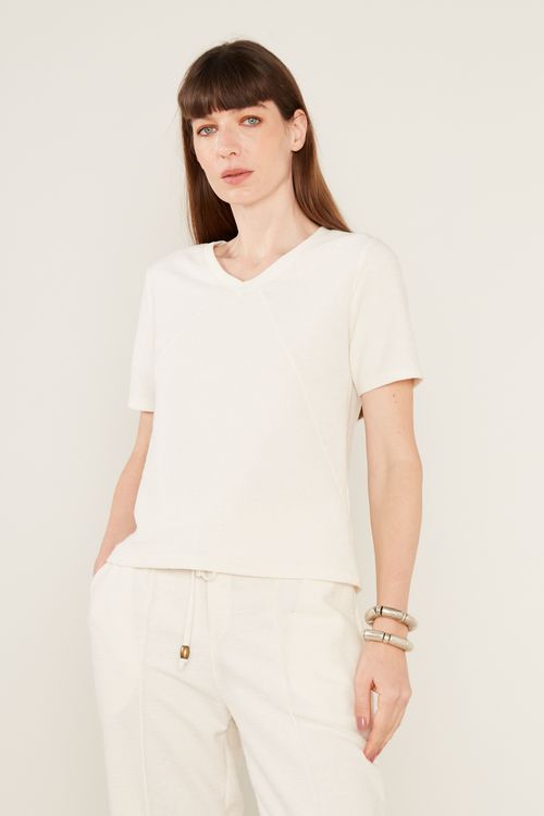 T-Shirt Malha Texturizada - Off White