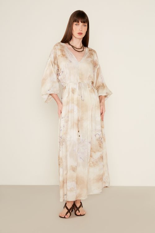 Vestido Midi Estampa Tina Azul - Est Tina Azul