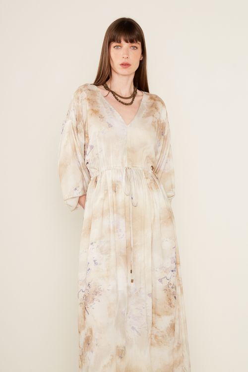 Vestido Midi Estampa Tina Azul - Est Tina Azul