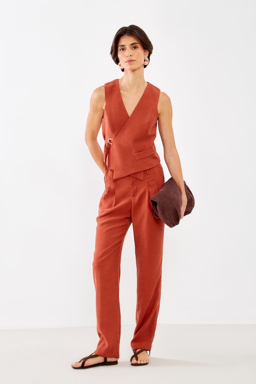 Colete Casual Amarração - Mogno