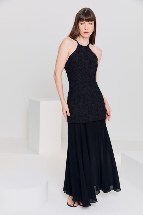 Vestido Bordado Nerine Black - Preto