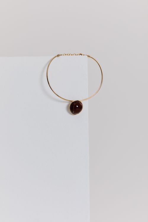 Choker Pedra Solitária - Dourado