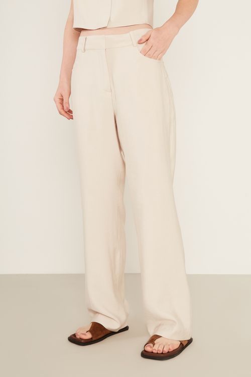 Calça Alfaiataria Off - Areia